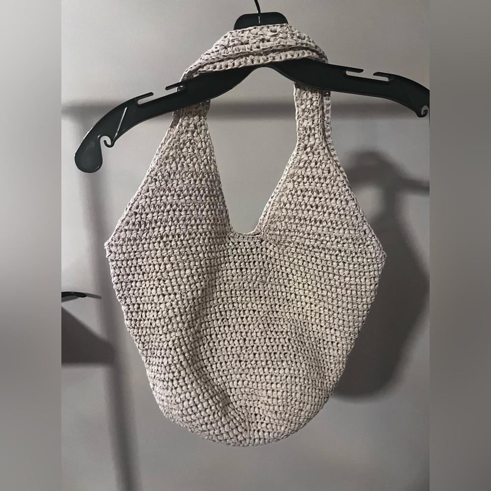 Anine Bing Natural Straw Tote with Black Logo - Picture 4 of 4